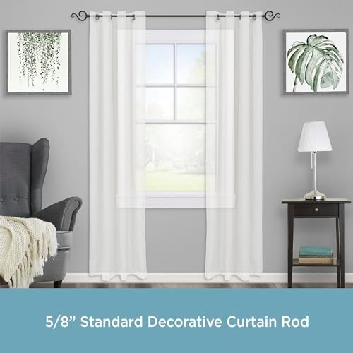 Kenney KN65273 Decorative Window Curtain Rod Black Finish