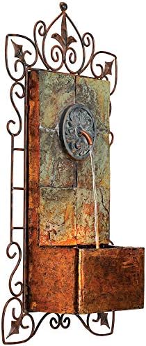 Ibizi 33 Inch Rustic Wall Fountain with LED Light