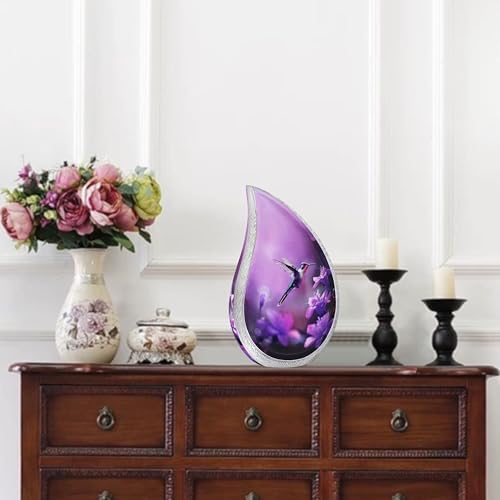 Naniurn Purple Flying Hummingbird Teardrop Urn