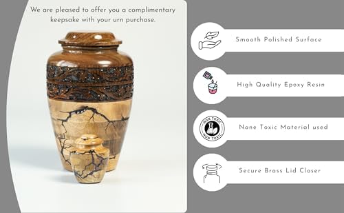 HEYTREND Wooden Cremation Urn Decorative Adult Size