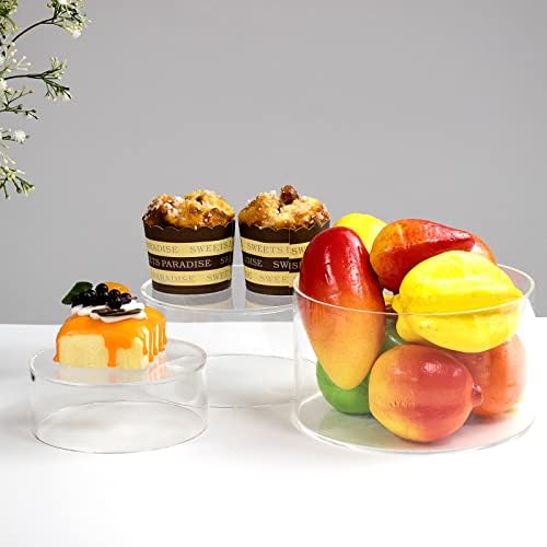 Clear Acrylic Round Display Riser Stands with Hollow Base