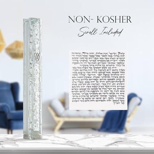 Modern Glass Mezuzah Case with Shattered Design