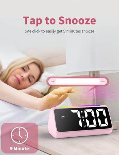 Netzu Digital Alarm Clock with RGB Night Light and Dual Alarm