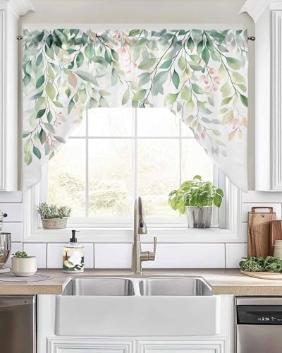 Green Botanical Swag Valance 56x36 for Windows
