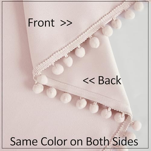 Treatmentex Pompom Blackout Curtains 52x84 Energy Efficient Thermal Panels