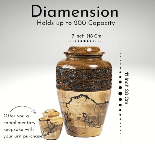 HEYTREND Wooden Cremation Urn Decorative Adult Size