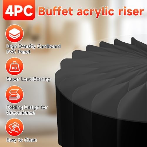 4-Pack Acrylic Buffet Risers for Party and Wedding Displays
