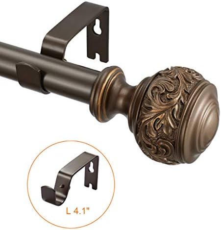 Modern Floral Carved Curtain Rod 1 Inch Diameter
