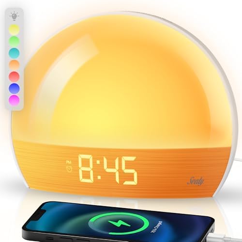 Sealy Sunrise Alarm Clock with LED Mood Lights and Temperature Reader