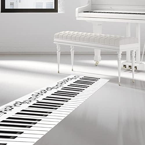 Haull Piano Keyboard Aisle Runner Rug 10x2ft