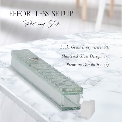 Modern Glass Mezuzah Case with Shattered Design