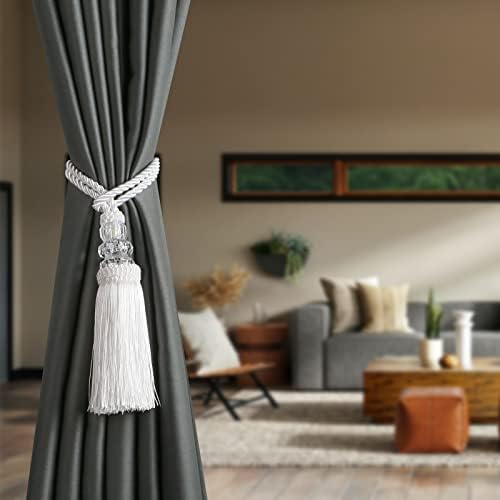 Curtain Tiebacks with Tassel 2 Pack Modern Window Holdbacks