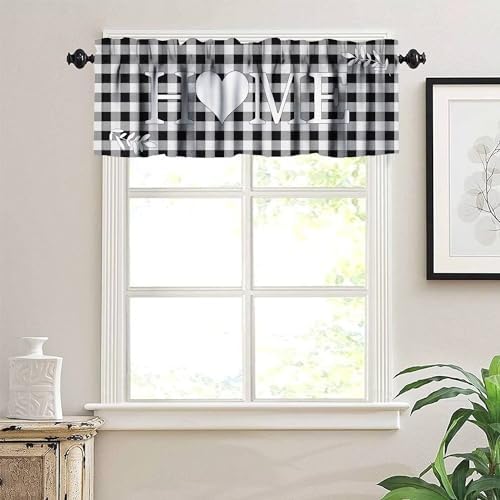 JESTRONRY Buffalo Plaid Valance Curtain 54x18in