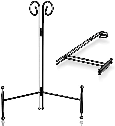 Black Plate Stand Display 12 Inch 2 Pack