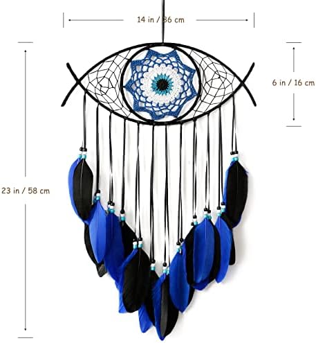 Dremisland Evil Eye Dream Catcher - Blue Black Wall Hanging Decor