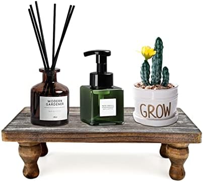 Rustic Wooden Riser with Pedestal Stand for Home Decor