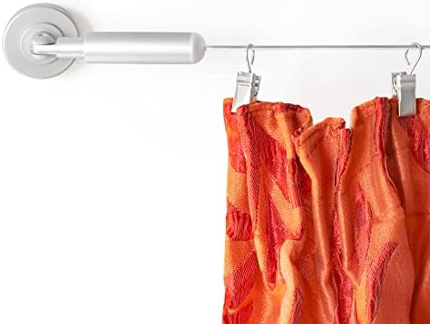 Stylish Curtain Wire System - 16ft Stainless Steel Room Divider Rod