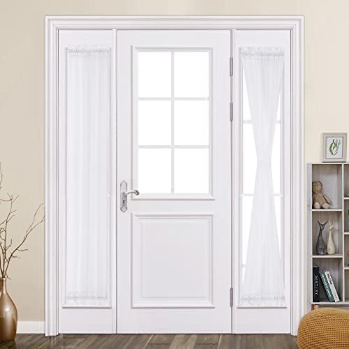 MIULEE 2 Panels Sidelight Curtains - White 25x72 Inches