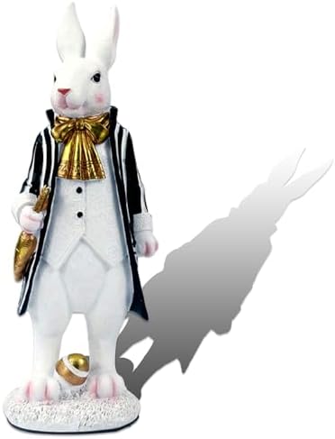 Rabbit Gentleman Decor Black Resin Figurine
