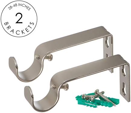 Ivilon Drapery Treatment Curtain Rod 1 Inch Satin Nickel