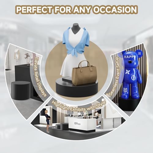 Round Mannequin Display Pedestal Stand - Black 236 x 59