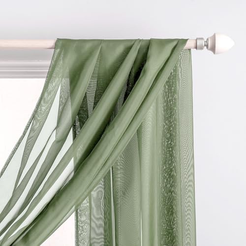 MIULEE Sheer Window Scarf Valance Spring Elegant Swag Curtain