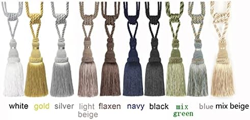 BEL AVENIR 2 Pack Shiny Polyester Curtain Tiebacks