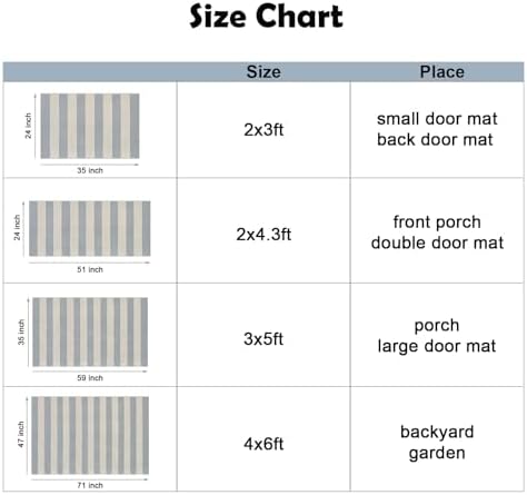OJIA 24x36 Entry Rug Striped Indoor Outdoor
