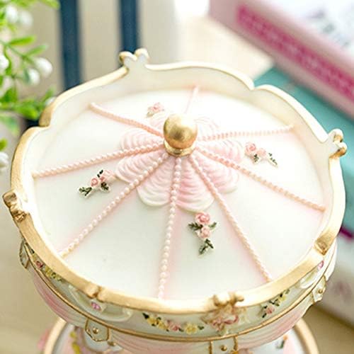 3-Horse Carousel Music Box with LED Lights