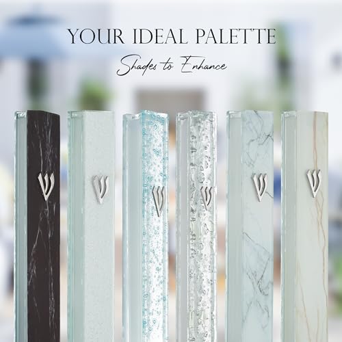 Modern Glass Mezuzah Case with Shattered Design