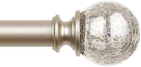 KAMANINA Champagne Gold Curtain Rods 32-58 Inches Adjustable