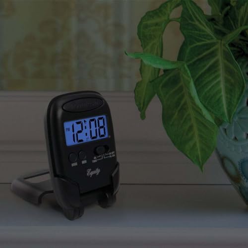 Equity 31302 LCD Travel Alarm Clock with Blue Backlight