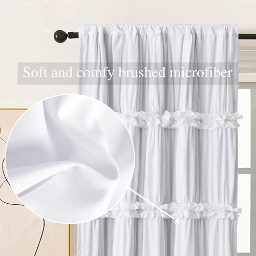 Thermal Insulated Blackout Curtains with Boho Butterfly Flowers