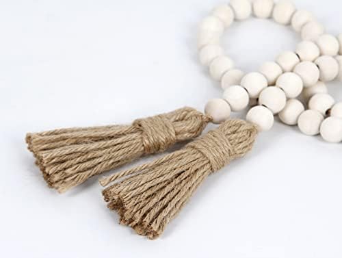 RAMIRABI Wooden Bead Garland with Tassels 39 Inch