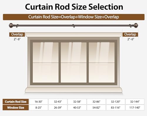 TONIAL Bronze Curtain Rod Adjustable 32-58 Inches
