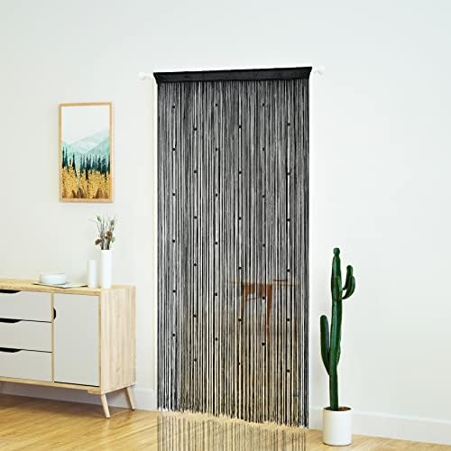 YaoYue Beaded Curtain Door Panel Black
