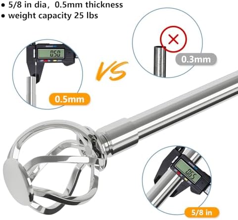 Chrome Silver Curtain Rods 66-120 Inch Adjustable