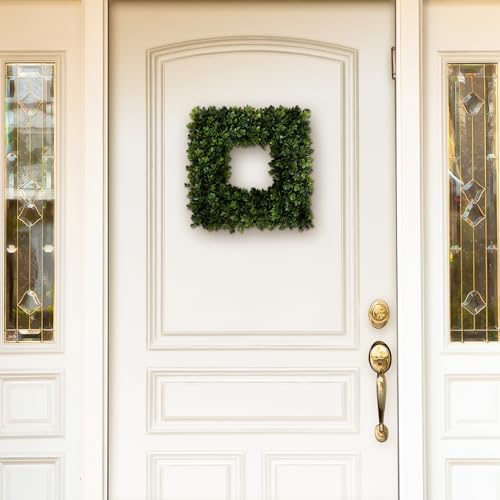 Pure Garden 165-Inch UV Resistant Boxwood Wreath for Front Door