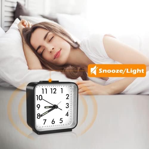 JXTZ Silent Alarm Clock with Night Light