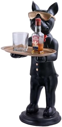 Cool Dog Sculpture with Plate for Home Dcor