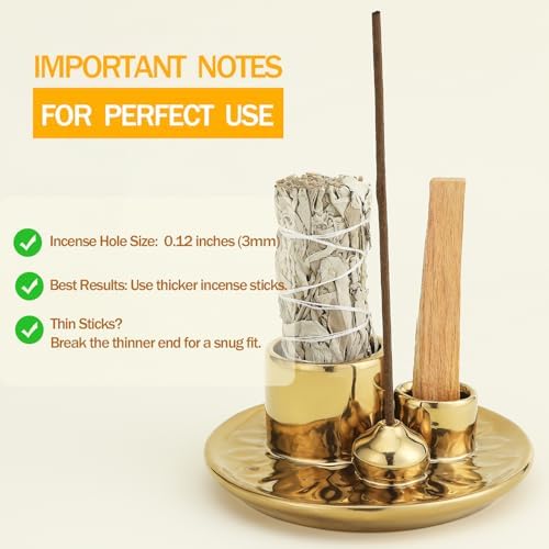 ToolSentryX 4 in 1 Ceramic Incense Burner Golden