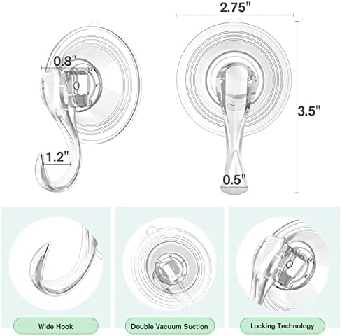 VISV Large Suction Cup Wreath Hanger 4 Pcs