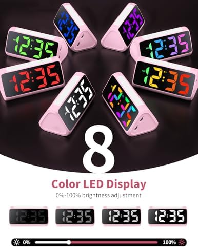 Netzu Digital Alarm Clock with RGB Night Light and Dual Alarm