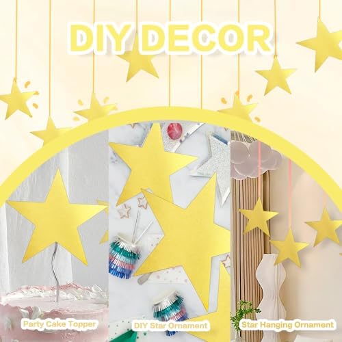 11 Inch Gold Star Cutouts 24Pcs Double Printed Decorations