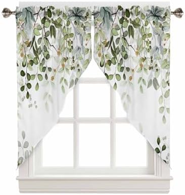 Sage Green Eucalyptus Swag Valance 1 Pair 36x36