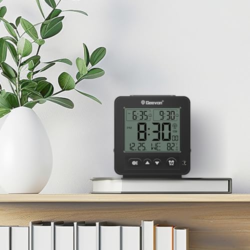 Geevon Small Atomic Alarm Clock with 2 Alarm and Temperature Monitor