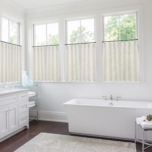 Lino Rosa Front Door Curtain 40 Inch Linen Sheer