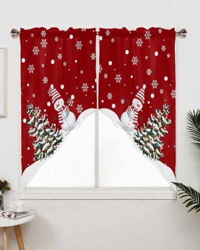 Christmas Swag Curtain Valance for Windows 28x36 Inch