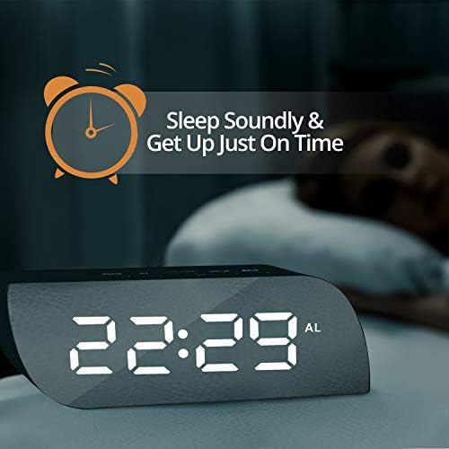 Betus Aesthetic Digital Alarm Clock with Mirror and Dimmer Night Mode