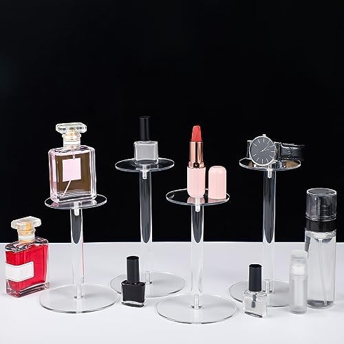 Soaoo 4 Round Acrylic Display Stands Set for Hats Jewelry Watches